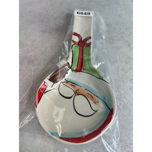 Vintage Marco e Cristina Santa Claus Ceramic Spoon Rest Multicolor - Picture 8 of 8